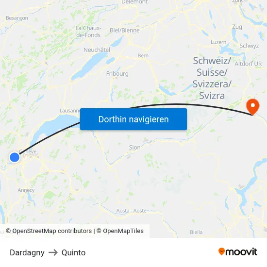 Dardagny to Quinto map