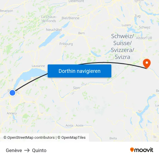 Genève to Quinto map