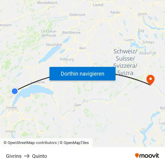 Givrins to Quinto map