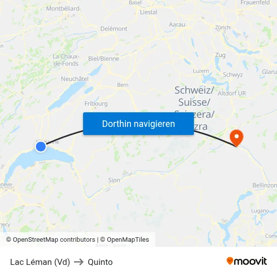 Lac Léman (Vd) to Quinto map