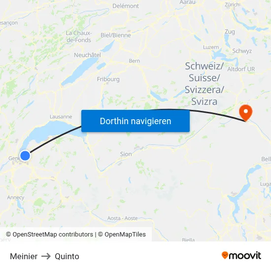 Meinier to Quinto map
