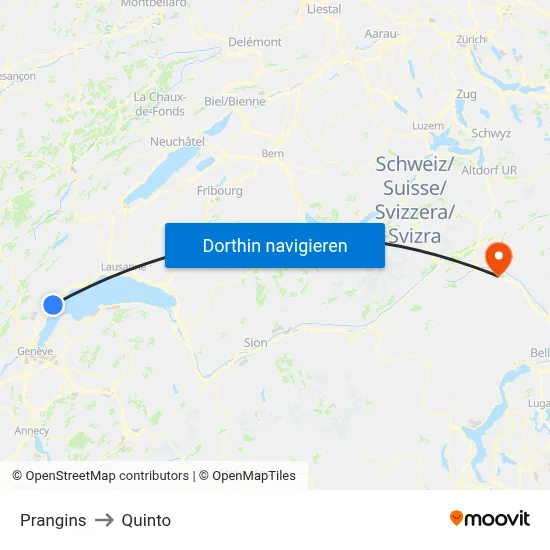 Prangins to Quinto map