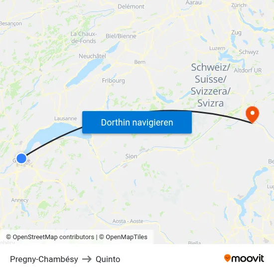 Pregny-Chambésy to Quinto map