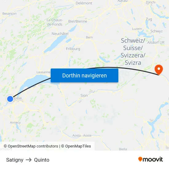 Satigny to Quinto map