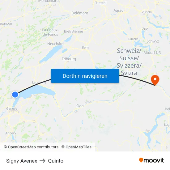 Signy-Avenex to Quinto map