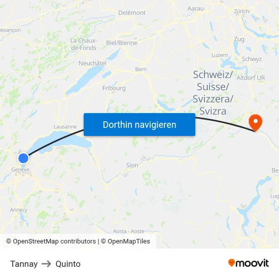 Tannay to Quinto map