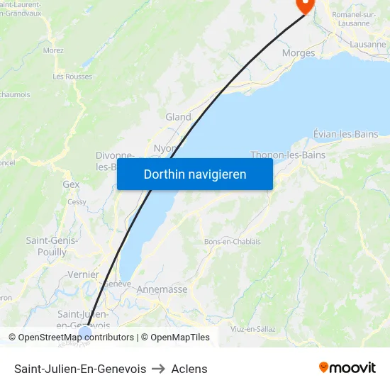 Saint-Julien-En-Genevois to Aclens map
