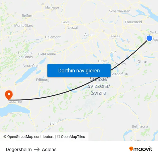 Degersheim to Aclens map