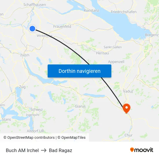 Buch AM Irchel to Bad Ragaz map