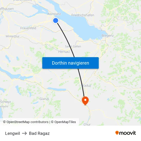 Lengwil to Bad Ragaz map