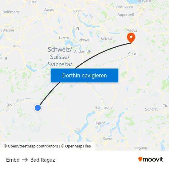 Embd to Bad Ragaz map