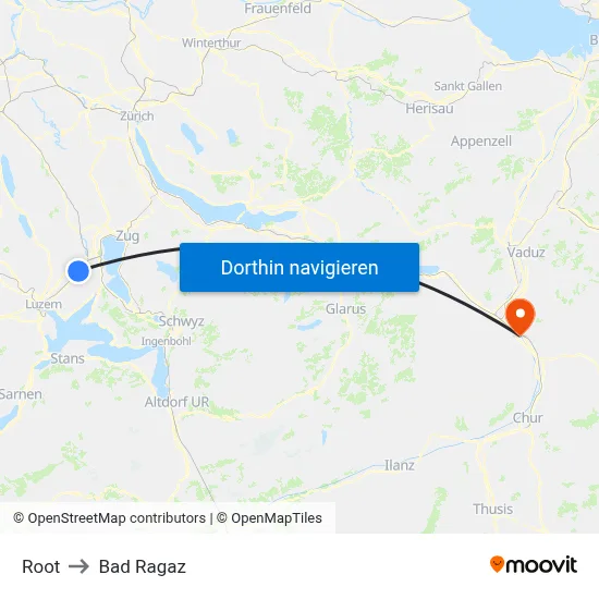 Root to Bad Ragaz map