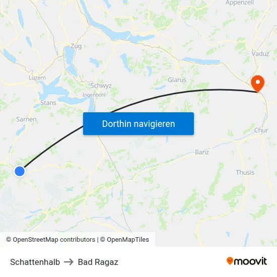 Schattenhalb to Bad Ragaz map