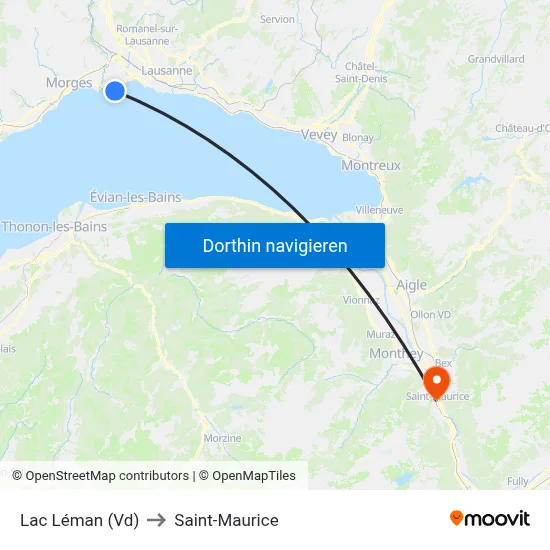 Lac Léman (Vd) to Saint-Maurice map
