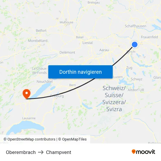Oberembrach to Champvent map