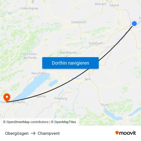 Obergösgen to Champvent map