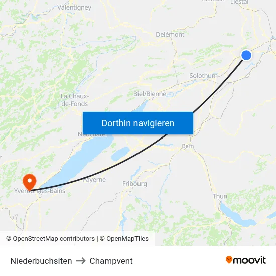 Niederbuchsiten to Champvent map
