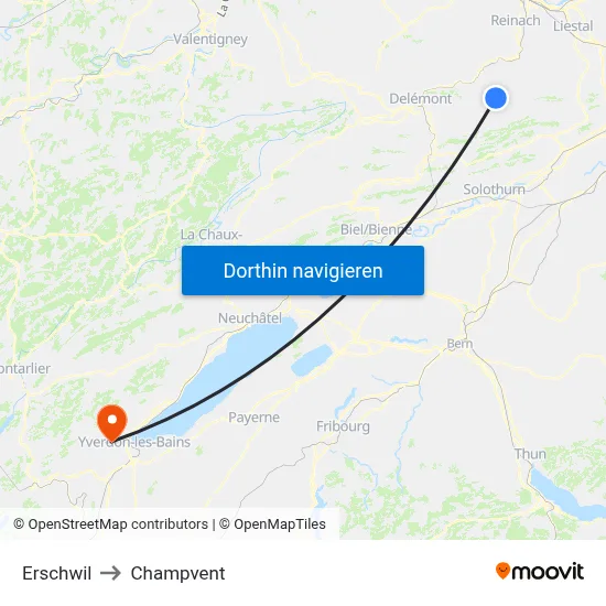 Erschwil to Champvent map