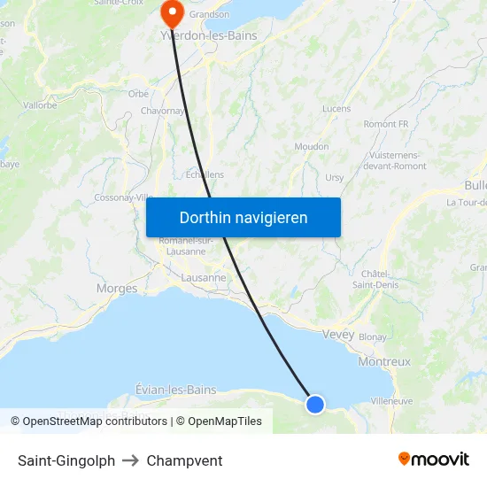 Saint-Gingolph to Champvent map