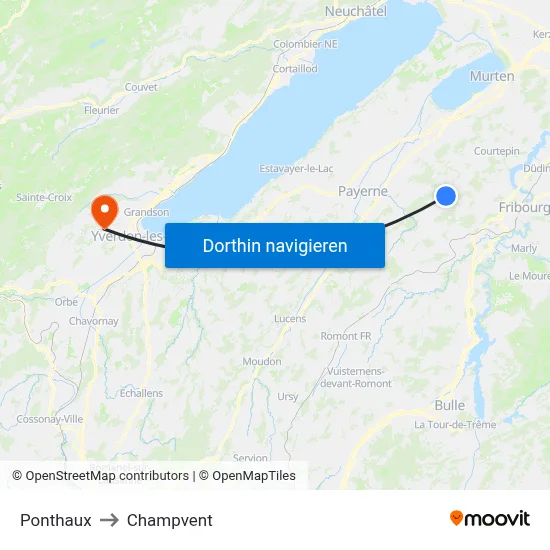 Ponthaux to Champvent map