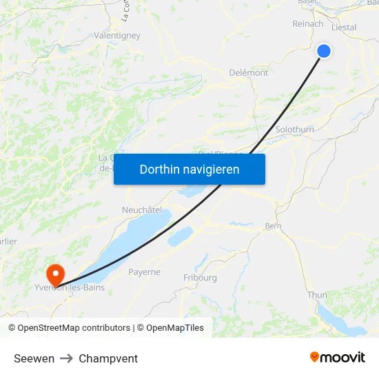 Seewen to Champvent map