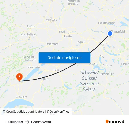 Hettlingen to Champvent map