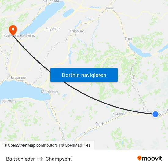 Baltschieder to Champvent map