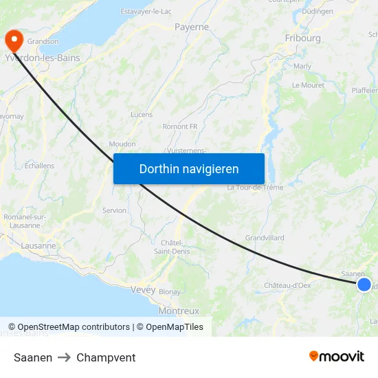 Saanen to Champvent map