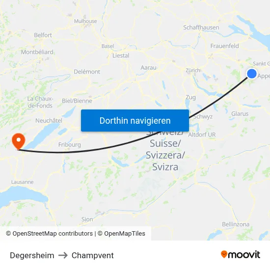 Degersheim to Champvent map
