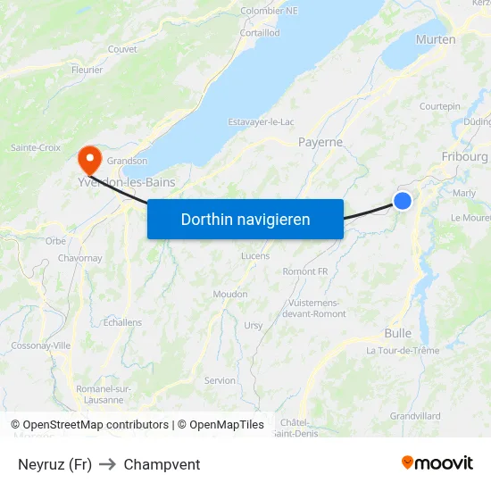 Neyruz (Fr) to Champvent map