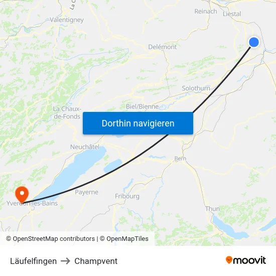 Läufelfingen to Champvent map
