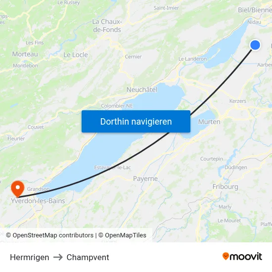 Hermrigen to Champvent map