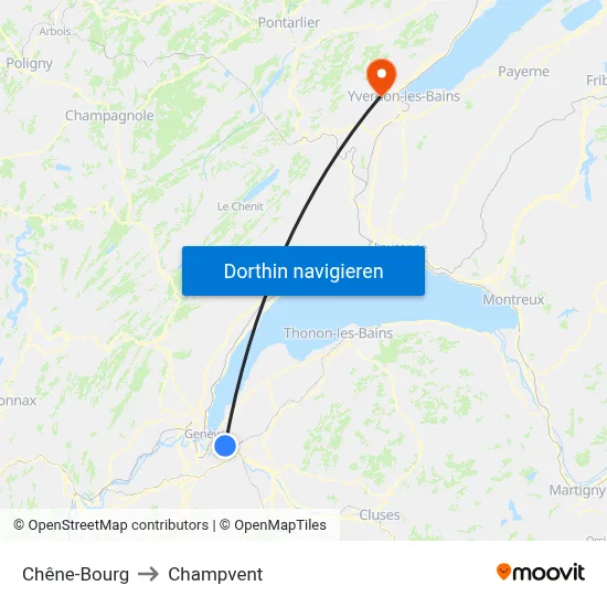 Chêne-Bourg to Champvent map