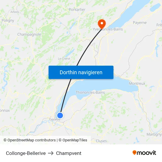 Collonge-Bellerive to Champvent map