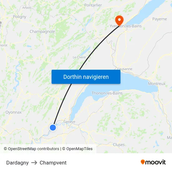 Dardagny to Champvent map