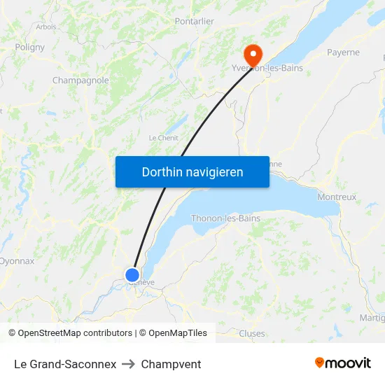 Le Grand-Saconnex to Champvent map