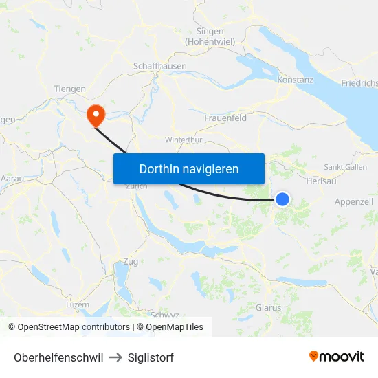 Oberhelfenschwil to Siglistorf map