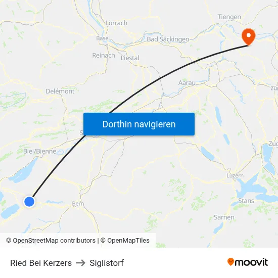 Ried Bei Kerzers to Siglistorf map