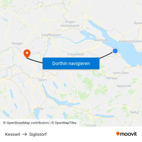 Kesswil to Siglistorf map