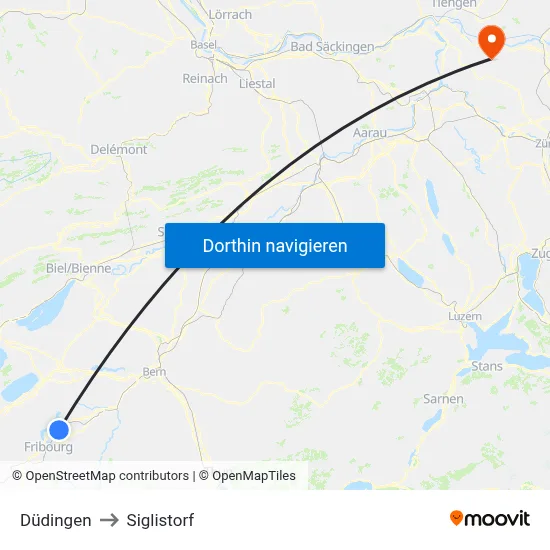 Düdingen to Siglistorf map