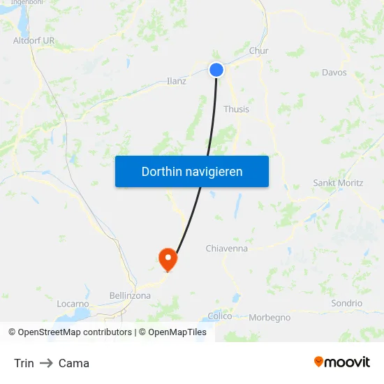 Trin to Cama map