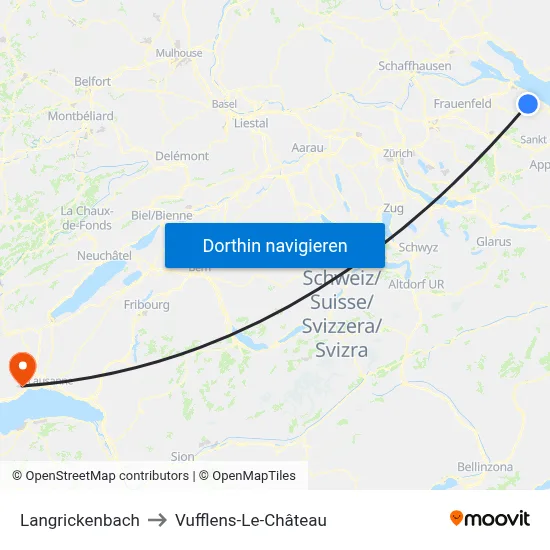Langrickenbach to Vufflens-Le-Château map