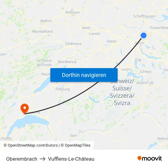 Oberembrach to Vufflens-Le-Château map
