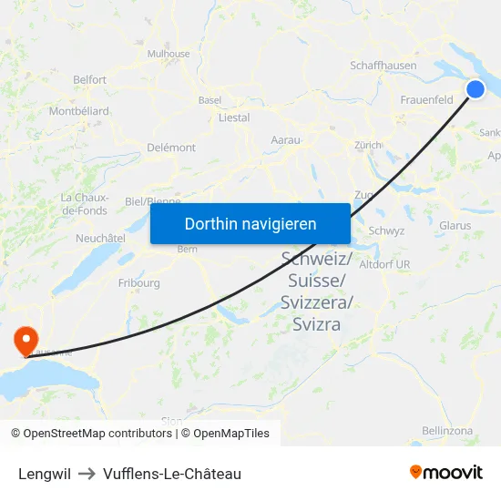 Lengwil to Vufflens-Le-Château map