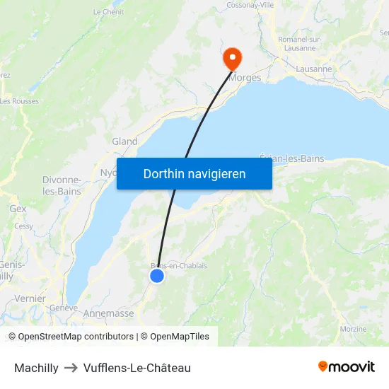 Machilly to Vufflens-Le-Château map