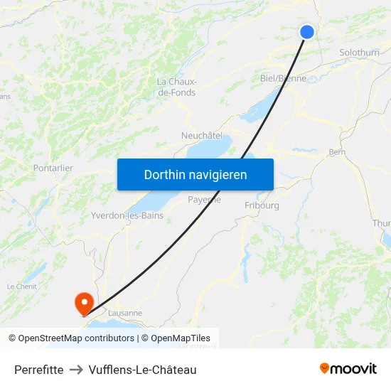 Perrefitte to Vufflens-Le-Château map