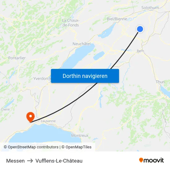 Messen to Vufflens-Le-Château map