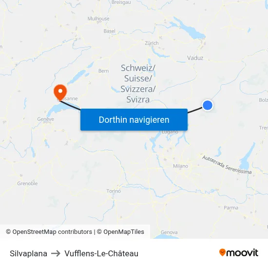 Silvaplana to Vufflens-Le-Château map