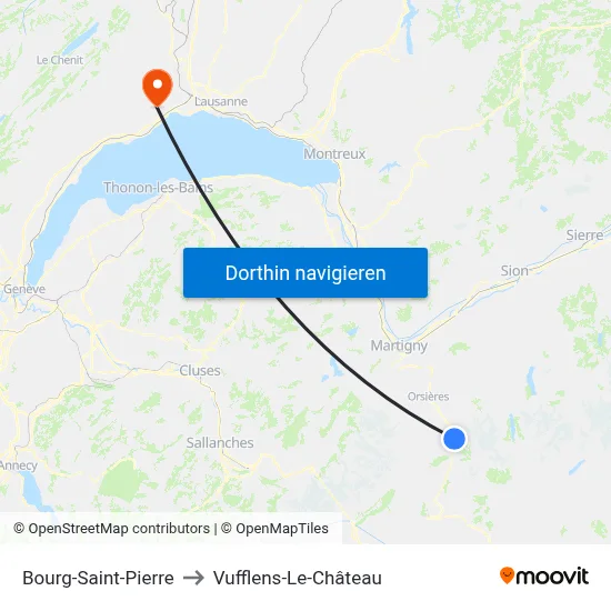 Bourg-Saint-Pierre to Vufflens-Le-Château map