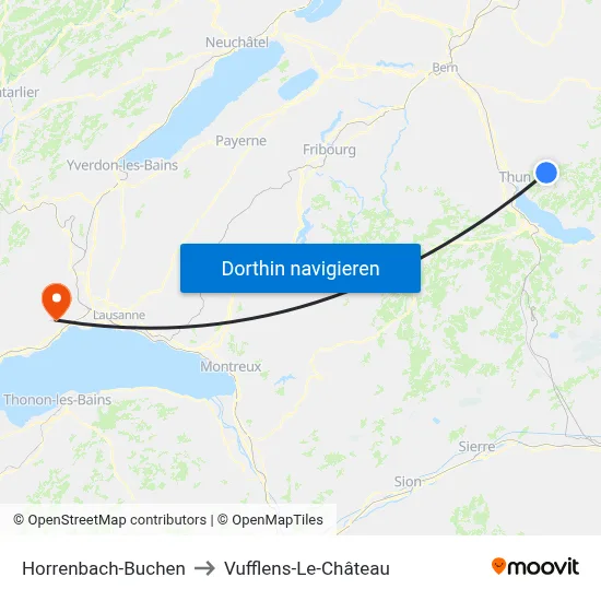 Horrenbach-Buchen to Vufflens-Le-Château map